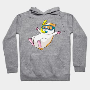 Hamster at Diving with Swimming goggles Hoodie